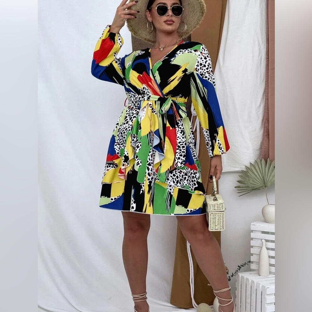 SHEIN Multi-Print Dress Size 14 (1XL)